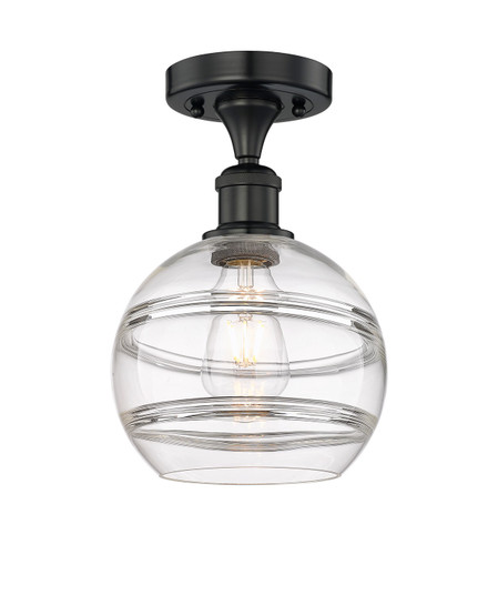 Edison One Light Semi-Flush Mount in Matte Black (405|6161FBKG5568CL)