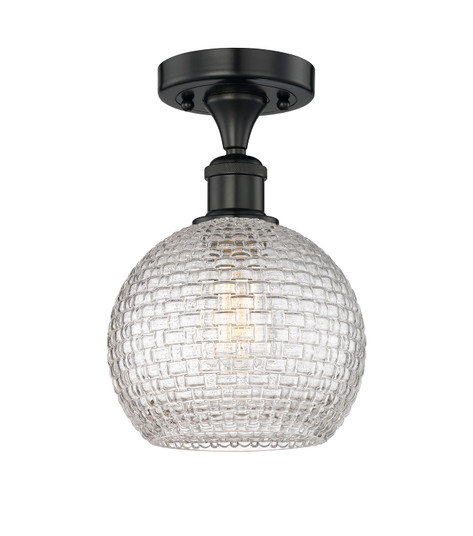 Edison One Light Semi-Flush Mount in Matte Black (405|6161FBKG122C8CL)