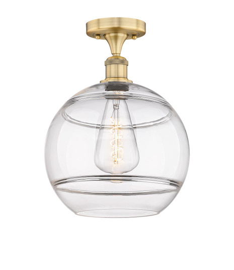 Edison One Light Semi-Flush Mount in Brushed Brass (405|6161FBBG55612CL)