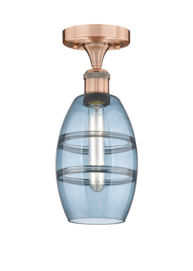 Edison One Light Semi-Flush Mount in Antique Copper (405|6161FACG5576BL)