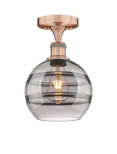 Edison One Light Semi-Flush Mount in Antique Copper (405|6161FACG5568SM)