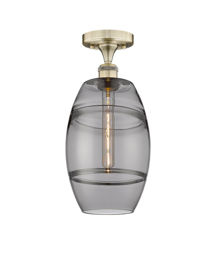 Edison One Light Semi-Flush Mount in Antique Brass (405|6161FABG5578SM)