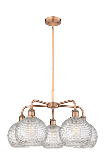 Downtown Urban Five Light Chandelier in Antique Copper (405|5165CRACG122C8CL)