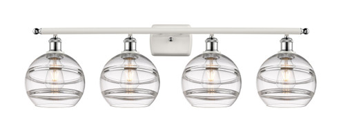 Ballston Four Light Bath Vanity in White Polished Chrome (405|5164WWPCG5568CL)