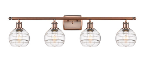 Ballston Four Light Bath Vanity in Antique Copper (405|5164WACG5566CL)