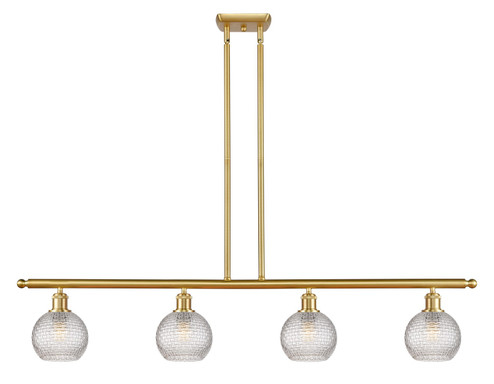 Ballston Four Light Island Pendant in Satin Gold (405|5164ISGG122C6CL) Ballston Four Light Island Pendant in Satin Gold (405|5164ISGG122C6CL)