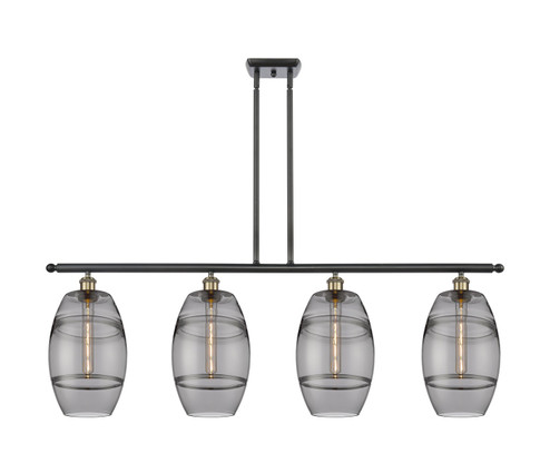 Ballston Four Light Island Pendant in Black Antique Brass (405|5164IBABG5578SM)