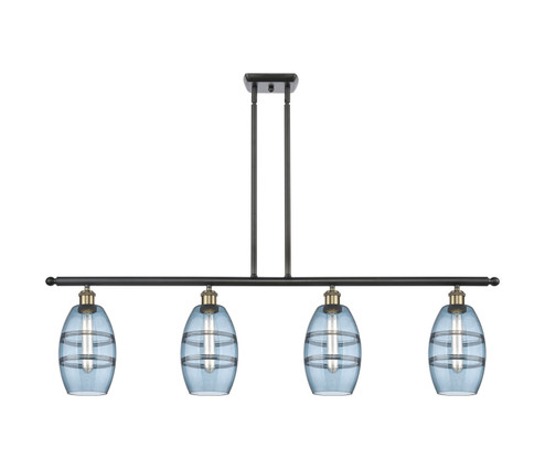 Ballston Four Light Island Pendant in Black Antique Brass (405|5164IBABG5576BL)