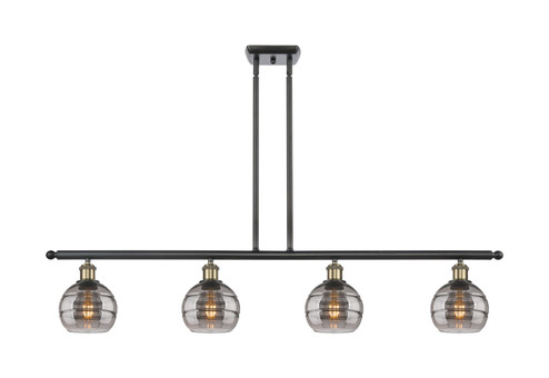 Ballston Four Light Island Pendant in Black Antique Brass (405|5164IBABG5566SM)