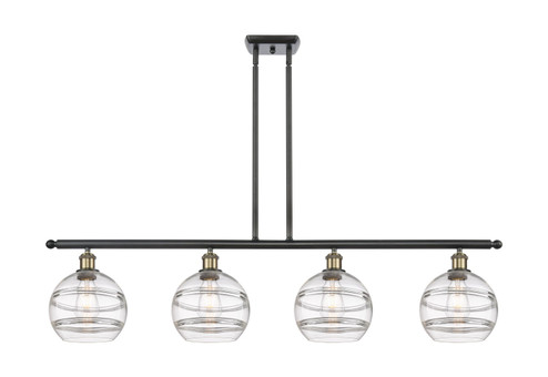 Ballston Four Light Island Pendant in Black Antique Brass (405|5164IBABG5568CL)