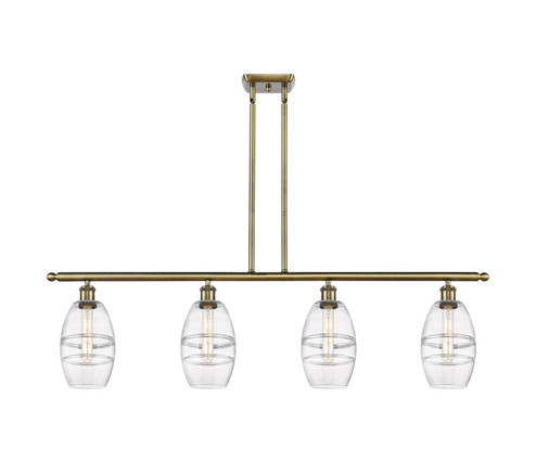 Ballston Four Light Island Pendant in Antique Brass (405|5164IABG5576CL)