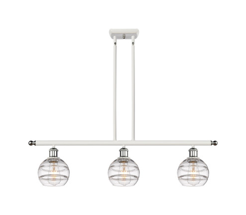 Ballston Three Light Island Pendant in White Polished Chrome (405|5163IWPCG5566CL)