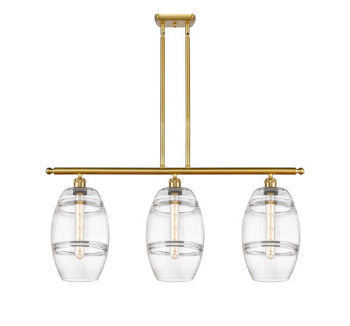 Ballston Three Light Island Pendant in Satin Gold (405|5163ISGG5578CL)