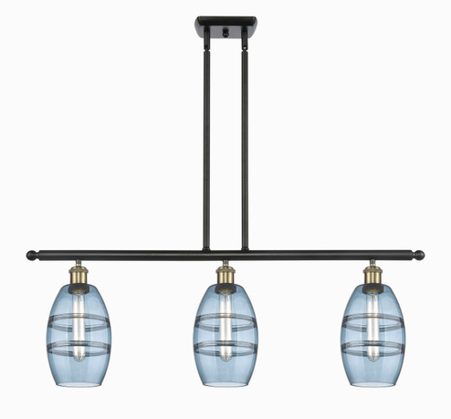 Ballston Three Light Island Pendant in Black Antique Brass (405|5163IBABG5576BL)