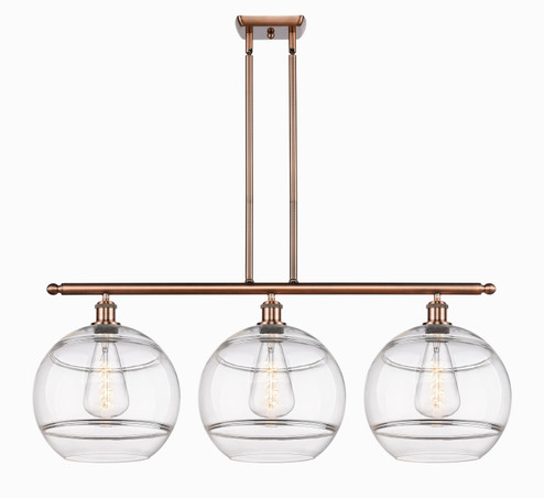 Ballston Three Light Island Pendant in Antique Copper (405|5163IACG55612CL)