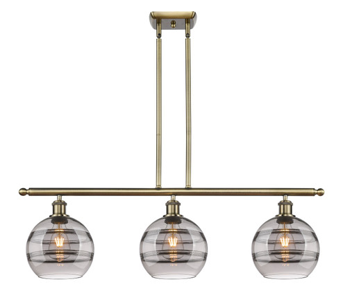 Ballston Three Light Island Pendant in Antique Brass (405|5163IABG5568SM)