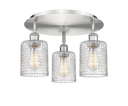Ballston Three Light Flush Mount in Satin Nickel (405|5163CSNG112C5CL)