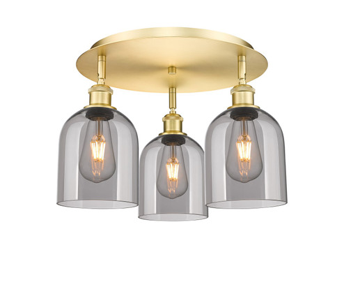 Downtown Urban Three Light Flush Mount in Satin Gold (405|5163CSGG5586SM)