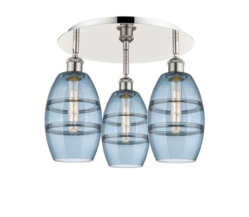 Ballston Three Light Semi-Flush Mount in Polished Nickel (405|5163CPNG5576BL)