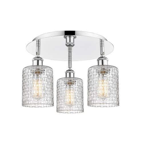 Downtown Urban Three Light Flush Mount in Polished Chrome (405|5163CPCG112C5CL)
