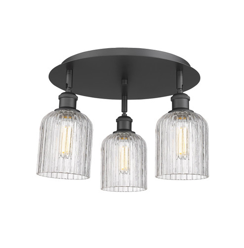 Ballston Three Light Semi-Flush Mount in Matte Black (405|5163CBKG5595CL)