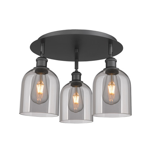 Downtown Urban Three Light Flush Mount in Matte Black (405|5163CBKG5586SM)