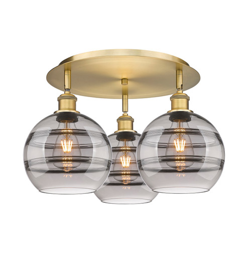 Ballston Three Light Flush Mount in Brushed Brass (405|5163CBBG5568SM)