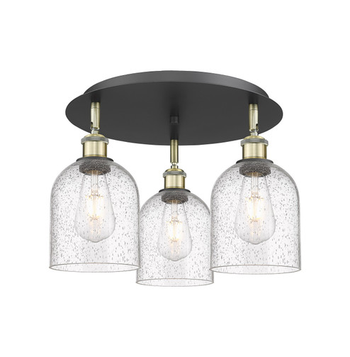 Ballston Three Light Flush Mount in Black Antique Brass (405|5163CBABG5586SDY)