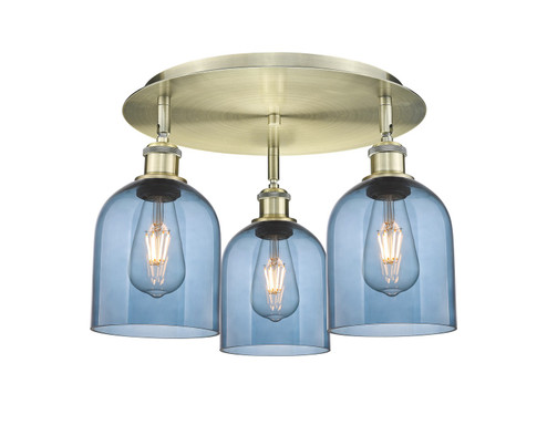 Ballston Three Light Semi-Flush Mount in Antique Brass (405|5163CABG5586BL)