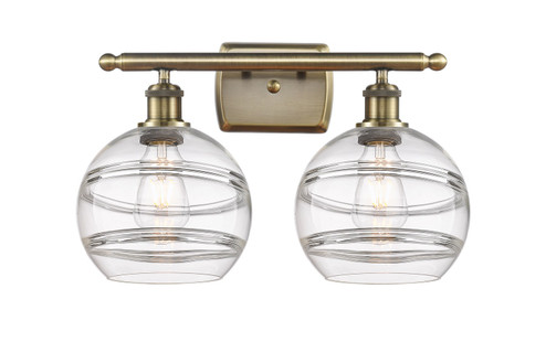 Ballston Two Light Bath Vanity in Antique Brass (405|5162WABG5568CL)