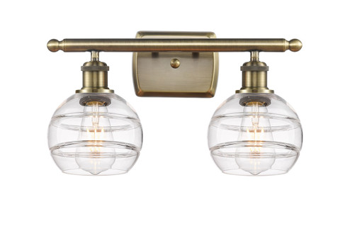 Ballston Two Light Bath Vanity in Antique Brass (405|5162WABG5566CL)