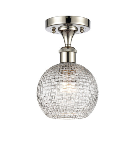 Ballston One Light Semi-Flush Mount in Polished Nickel (405|5161CPNG122C6CL)