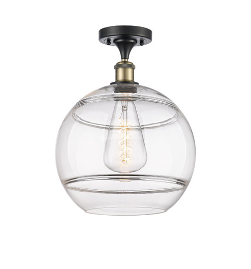 Ballston One Light Semi-Flush Mount in Black Antique Brass (405|5161CBABG55612CL)