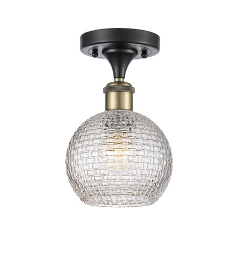 Ballston One Light Semi-Flush Mount in Black Antique Brass (405|5161CBABG122C6CL)