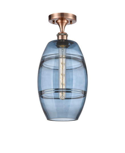 Ballston One Light Semi-Flush Mount in Antique Copper (405|5161CACG5578BL)