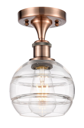 Ballston One Light Semi-Flush Mount in Antique Copper (405|5161CACG5566CL)