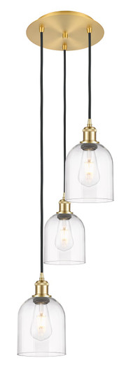 Ballston Three Light Pendant in Satin Gold (405|113B3PSGG5586CL)