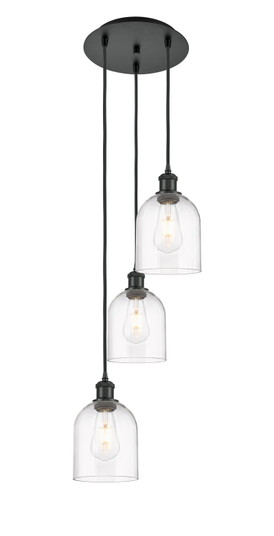 Ballston Three Light Pendant in Matte Black (405|113B3PBKG5586CL)