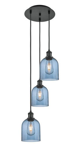 Ballston Three Light Pendant in Matte Black (405|113B3PBKG5586BL)