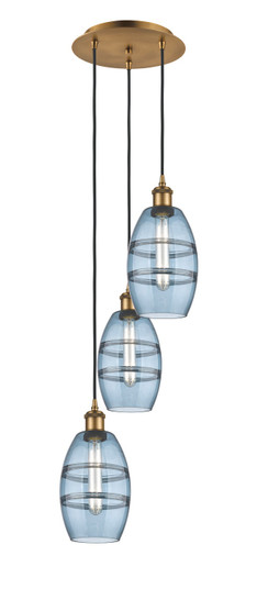Ballston Three Light Pendant in Brushed Brass (405|113B3PBBG5576BL)