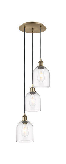 Ballston Three Light Pendant in Antique Brass (405|113B3PABG5586CL)