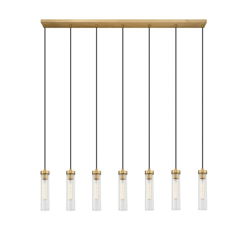 Beau Seven Light Linear Chandelier in Rubbed Brass (224|740P7LRB)