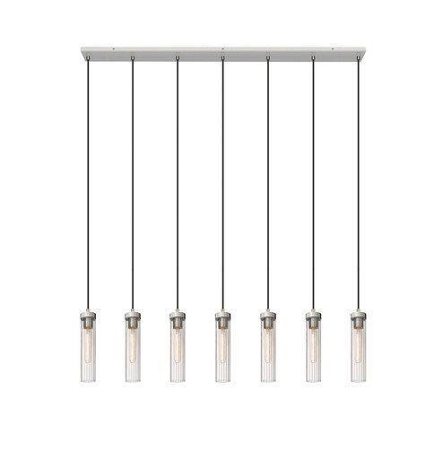 Beau Seven Light Linear Chandelier in Brushed Nickel (224|740P7LBN)