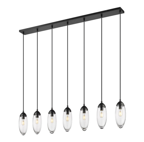 Arden Seven Light Linear Chandelier in Matte Black (224|651P7LMB)