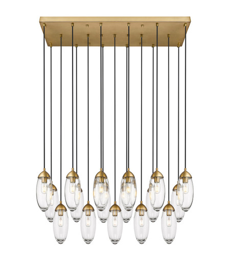 Arden 17 Light Linear Chandelier in Rubbed Brass (224|651P17LRB)