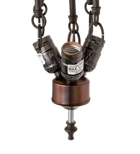 Mahogany Bronze Three Light Semi-Flushmount Hardware in Oil Rubbed Bronze (57|265943)