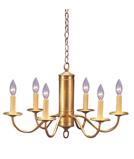 Chandelier Six Light Hanging Fixture in Antique Brass (196|911ABLT6)