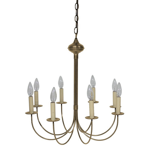 Chandelier Eight Light Chandelier in Antique Brass (196|908ABLT8)