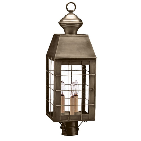 Woodcliffe Three Light Post Mount in Dark Antique Brass (196|8353DABLT3CSG)
