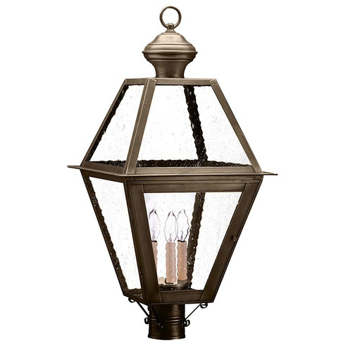 Boston Three Light Post Mount in Dark Antique Brass (196|1073DABLT3SMG)